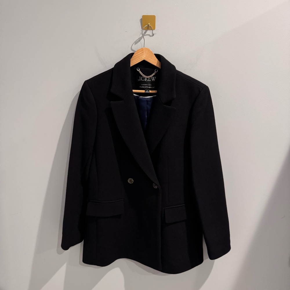 NEW J. Crew Italian Wool Blend Evening Blazer Jacket in Black, Size 10 - Picture 5 of 15